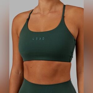 LSKD Twist Sports Bra. Vital Green. Size Medium